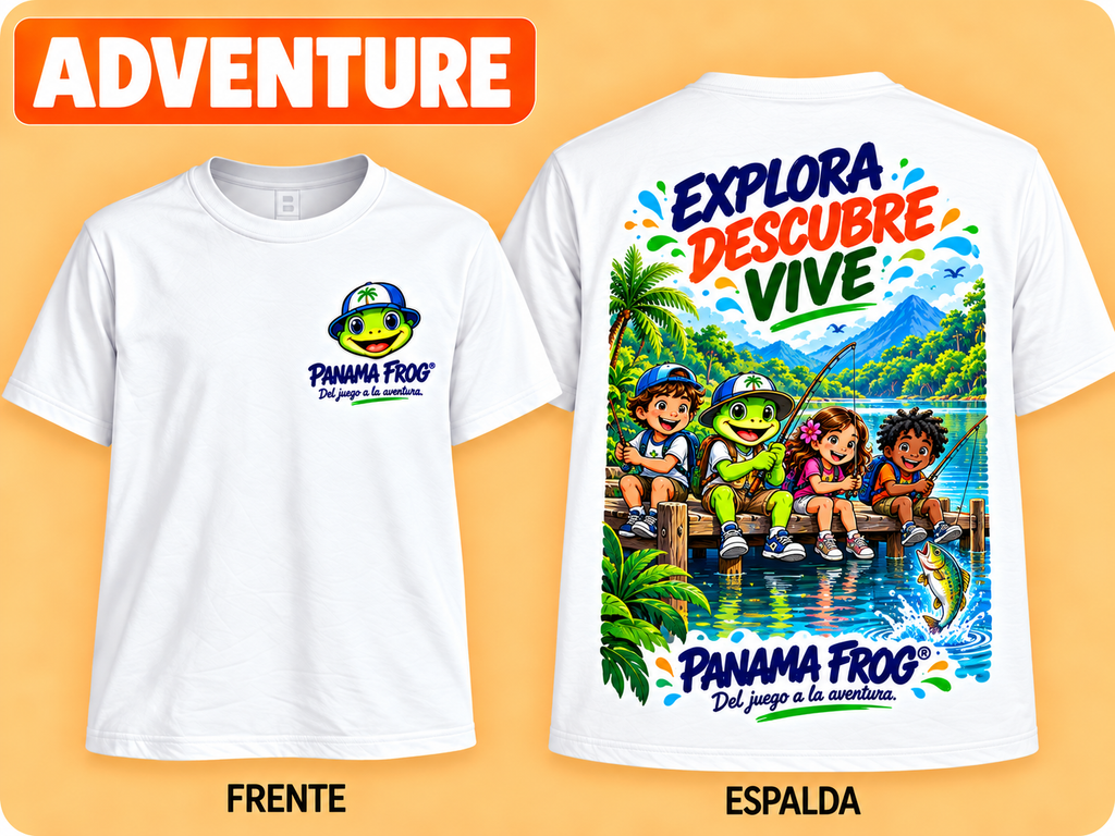 PANAMA FROG KIDS ADVENTURE 03 – pescando en el lago – mockup con margen real de impresión