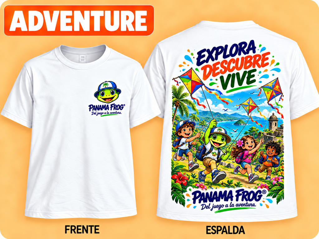 PANAMA FROG KIDS ADVENTURE 04 – volando cometas – mockup con margen real de impresión