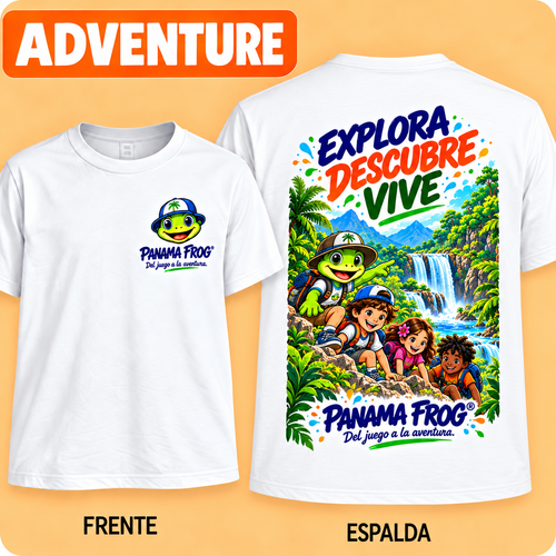 PANAMA FROG KIDS ADVENTURE – frente y espalda con márgenes reales de impresión